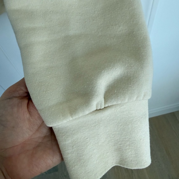 AVIATOR NATION 5 Stripe HOODIE, Ivory w Grey Stripes, SMALL - Picture 6 of 8